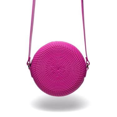 Imagem de Bolsa Pequena de Lado Redonda Feminina Transversal Quebeck VK, Pink