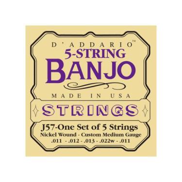 Imagem de Encordoamento para banjo d'addario j57 medium custom strings 027087