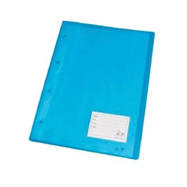 Imagem de Kit 10 Pastas Cátalogo Azul Com 10 Envelopes Plásticos Acp