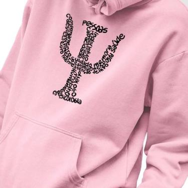 Imagem de Blusa Moletom Masculino Estampado Simbolo Psicologia em Algodão Fio 30
