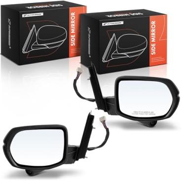 Imagem de A-Premium Par (2) espelhos retrovisores elétricos do lado do motorista e do passageiro - compatível com Honda CR-V CRV 2016 - Retrovisor retrovisor externo preto dobrável manual aquecido com seta -