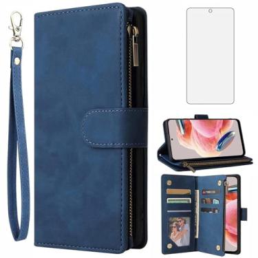 Imagem de Asuwish Capa carteira compatível com Xiaomi Redmi Note 12 4G, protetor de tela de vidro temperado e capa flip de couro TPU com suporte para cartões, acessórios de celular, capas de telefone para