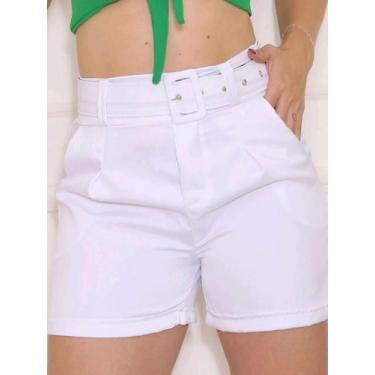 Imagem de shorts feminino alfaiataria social com cinto moda tendencia - M&K Shop
