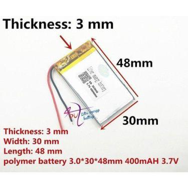 Imagem de Bateria  2 Fios 3,7v 400mah 4mm X 30mm X 48mm Nova - KMIG