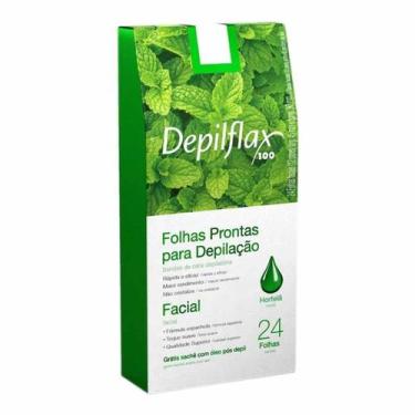 Imagem de 24 Folhas De Cera Depilatória Facial Hortelã - Depilflax