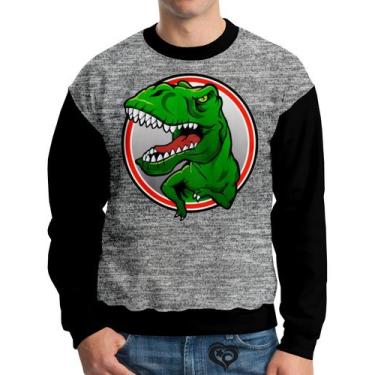 Imagem de Moletom Dinossauro Infantil UNISSEX blusa casaco Dino Cinza - Alemark,