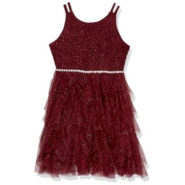 Imagem de Speechless Vestido de festa feminino sem mangas com corpete de renda e saia de fada, Borgonha, 10