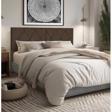 Imagem de Cabeceira de Cama box com pé (Casal 1,40) - Bia e Paris (Marrom, Paris)