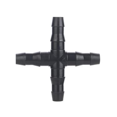 Imagem de La Farah Pacote com 50 conectores universais de irrigação por gotejamento de 1/10.2 cm, acessórios para tubos de irrigação por gotejamento de 1/10.2 cm, conectores farpados de 4 vias para sistema de