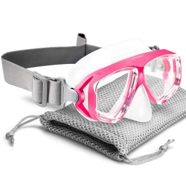 Imagem de OMGear Óculos de natação infantil com cobertura de nariz alça de tecido máscara de mergulho para crianças (4-16) equipamento de mergulho juvenil máscara de natação de silicone anti-arranhões