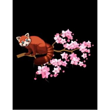 Imagem de Red Panda Red Panda Japanese Cherry Blossom Tree: Notebook 8.5"x11"