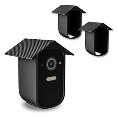 Imagem de Capa protetora de silicone HOLACA para câmera de segurança eufyCam 2C, camuflagem e acessórios, à prova d'água e antiUV (2 unidades, preto)