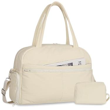 Imagem de Bolsa de ginástica esportiva para mulheres, bolsa de viagem com compartimento para sapatos e bolso molhado, bolsa de ioga fitness bolsa de fim de semana pequena, Bege Z, Academia/esportes/viagens/ioga