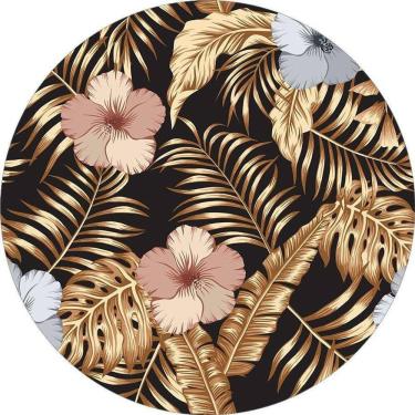 Imagem de Painel Redondo Tecido Sublimado 3D Folhagens Frd-5657