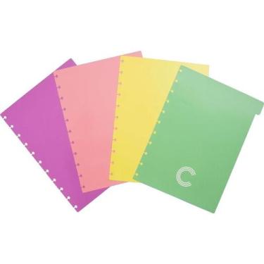 Imagem de Divisória Grande Pastel com 4 Unidades Caderno Inteligente