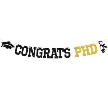 Imagem de Congrats PHD Banner, Phinished, Master Doctor Degree Graduate, Class of 2025 Phd College Graduation Party Decoration Supplies
