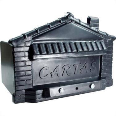 Imagem de Caixa Carta Power Plastica Gradil ''Casinha''Preta Sem Pintura 023Sppt