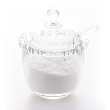 Imagem de Açucareiro De Cristal com Colher Coração Bolinhas Pearl 9,5x12cm Lyor