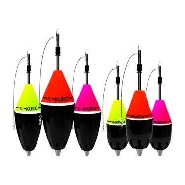 Imagem de JR Pesca Kit Combo Conjunto Jogo Pack 6 Boias Cevadeira Kuro 52g e Cevadeira Brabinha 38g Pesca Esportiva Lago Pesqueiro Cores Variadas