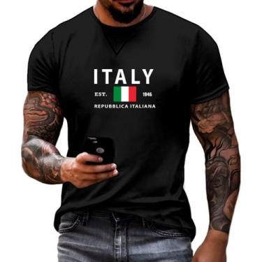 Imagem de Camiseta Unissex Italia País Camisa Premium 100% Algodão - TriboStar, 