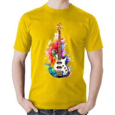 Imagem de Camiseta Algodão Contra Baixo Watercolor - Foca na Moda, Amarelo, P