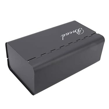 Imagem de Caixa de Pão, Caixa de Pão, Lixeira de Pão Em Casa, Caixa de Pão de Pão de Ferro para o Escritório da Bancada de Bancada de Cozinha na Cozinha Com Porta Dobrável (Cinza preto)