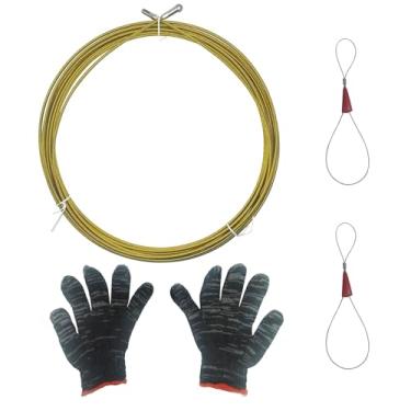 Imagem de Extrator de fio de fita de peixe, varas de pesca, cabo de mola, equipamentos elétricos, serpente de parede para eletricistas (5 metros) primavera)