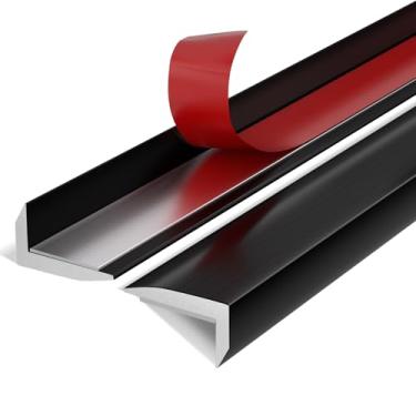 Imagem de AdoDecor Acabamento De Ladrilho De Alumínio Removível E Adesivo, Pacote Com 10 Peças, Acabamento Decorativo De Metal Escovado De 12 Polegadas, Revestimento De Ladrilho Autoadesivo Para Lareira, Mol