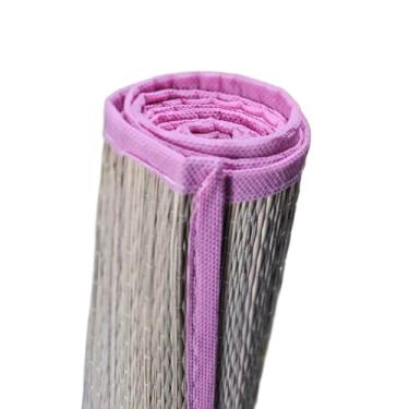 Imagem de Esteira de Praia Canga de Palha Verão Pé na Areia Piquenique Camping Natural Tapete Dobrável(Rosa)