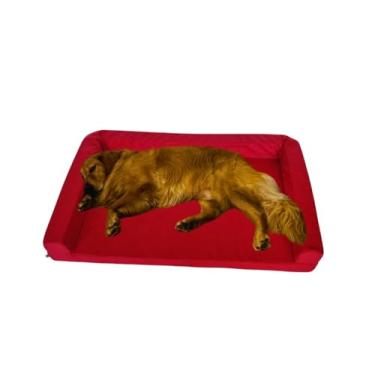 Imagem de Cama Sofá Pet Grande 120x80x17cm 100% Lavável e Confortável - Escolha a Cor - Pet Querido (VERMELHO SUEDE)