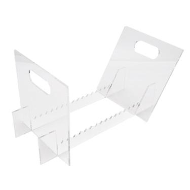 Imagem de Rack de Registro Acrílico Anti Slip Groove Deep LP Stands Modern Elegante Estudo de Suporte Estruturado Com Fácil Suporte de Montagem Suporta 40 50 Registros 19cm High Minimal