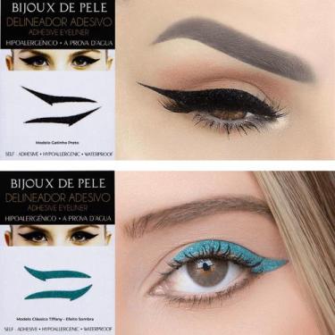 Imagem de Delineador Adesivo 1 par Tiffany Color e 1 par Preto Gatinho - BIJOUX 