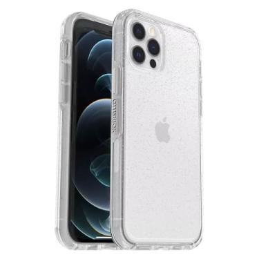Imagem de OtterBox Capa para iPhone 12 e iPhone 12 Pro Symmetry Series - Stardust (floco prateado/transparente), ultraelegante, compatível com carregamento sem fio, bordas elevadas protegem a câmera e a tela