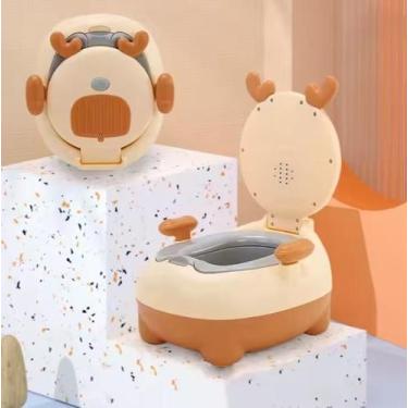 Imagem de Troninho Penico Infantil Musical Fofo - 3a Produtos, Creme