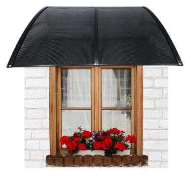 Imagem de Toldo Policarbonato Preto Fumê 75 cm x 1,5 metro Kit Completo Proteção