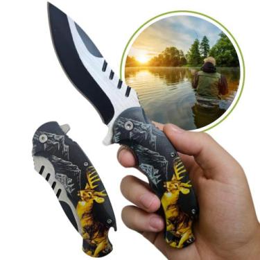 Imagem de Canivete Dobrável bertura Rápida Seme Automático Com Clip Lâmina Aço i