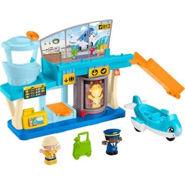Imagem de Little People, Conjunto de Brinquedo Aventuras no Aeroporto com 1 Veículo, 2 Figuras e 1 Peça de Brincar, Brinquedo para Bebês, A partir de 1 ano, Fisher-Price