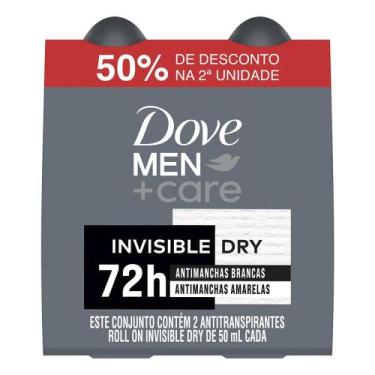Imagem de Kit Desodorante Roll On Dove Invisible 50ml - 2 Unidades