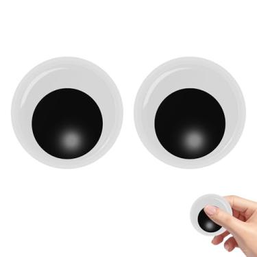 Imagem de Adesivo autoadesivo de 7,5 cm para olhos arregalados, 2 peças, preto, branco, grande, gigante, para artesanato, suprimentos de bricolage, peças de decoração de boneca, acessórios, contatos, globos