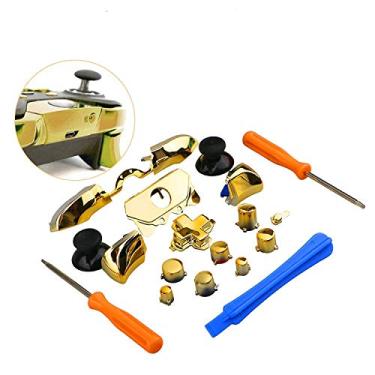 Imagem de Kit completo de reparo de peças de reposição ABXY Dpad Kits de botões de gatilhos controlador Mod L1 R1 L2 R2 para XboxOne Elite XboxOne Elite (dourado)
