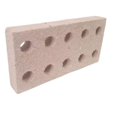 Imagem de 4 Tijolo Refratário 10 Furos, Plaqueta Para Churrasqueiras - GABRIELA 