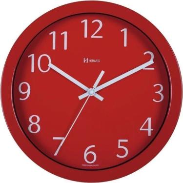 Imagem de Relógio De Parede Alumínio Vermelho Herweg 6719 único