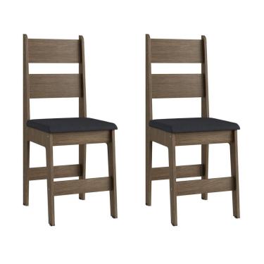 Imagem de Duas Cadeiras Para Sala De Jantar Mdf Milano Ameixa Negra