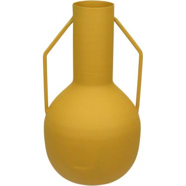 Imagem de Vaso Decorativo Enfeite Casa Aparador Garrafa Home&co Metal 20x11x11cm Amarelo