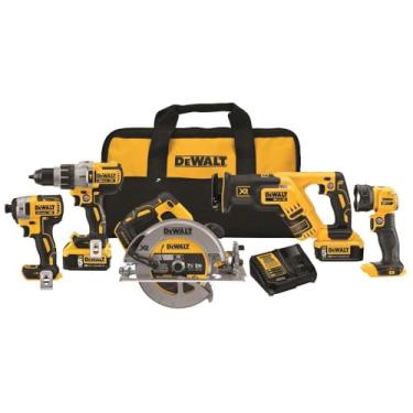 Imagem de DEWALT Kit combo de broca sem fio 20V MAX XR, sem escova, 5 ferramentas (DCK594P2)