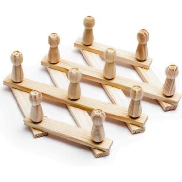 Imagem de Kit 2 Cabideiros Sanfonado de Madeira 10 Pinos Retratil e Ajustavel Mu