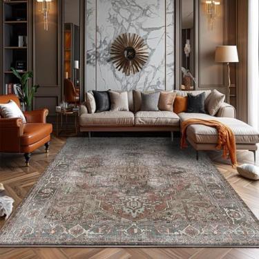 Imagem de Colcha Feng Shui com estampa de tinta, carpete resistente à sujeira para sala de estar, carpete de cabeceira para quarto e casa, decoração para casa (120 x 200 cm (3,9 x 6,6 pés/FSXB antiderrapan