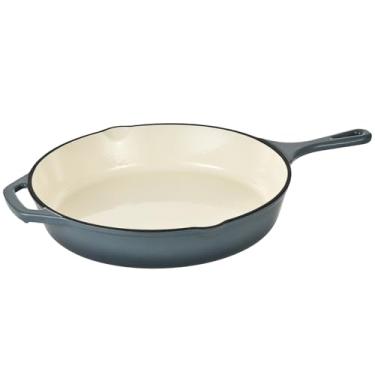 Imagem de Hamilton Beach Frigideira De Ferro Fundido Esmaltado 30 Cm Ardósia, Revestimento Esmalte Creme, Para Fogão E Forno, Distribuição Uniforme Calor, Durável