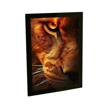 Imagem de Quadro Decorativo Leão Olhar Predador Animais Ilustração Decoração Poster Quarto Sala