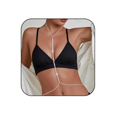 Imagem de Blindery Correntes corporais de strass, corrente de barriga sexy, joia de praia para mulheres, 1 Count (Pack of 1), liga metálica, Strass